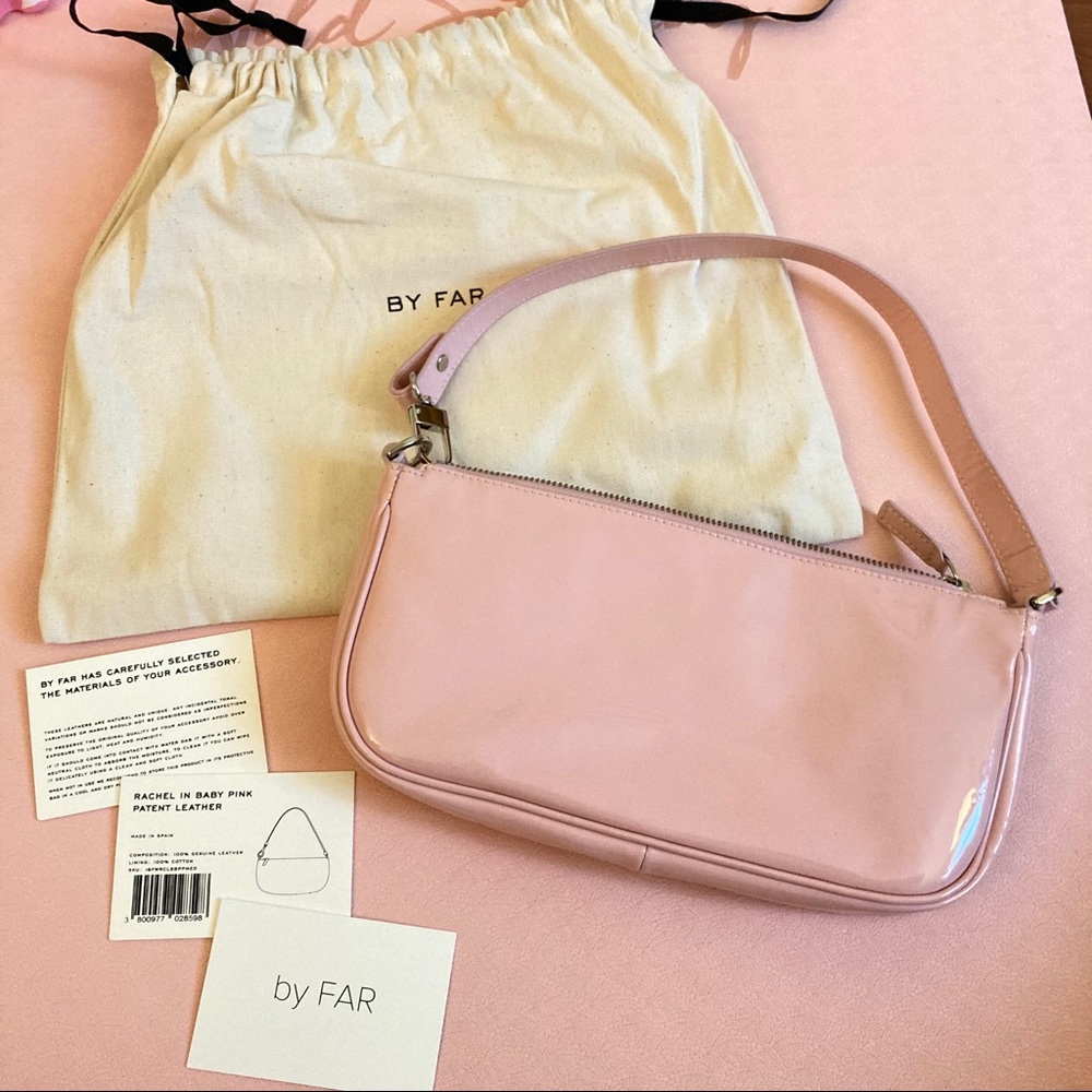 By Far Rachel baguette bag in baby pink